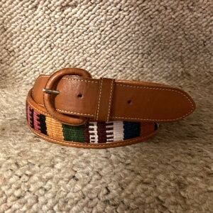 Colorful Woven Aztec Genuine Leather Belt